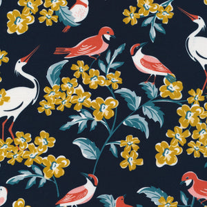 ORGANIC COTTON - Cloud 9 fabrics - Flower Garden By Hang Tight Studios - Bird Watching