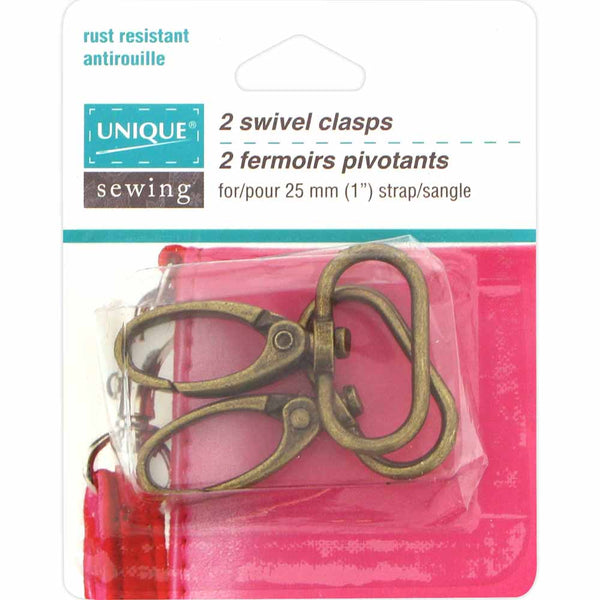 Metal Swivel Clasps/Hooks ANTIQUE GOLD 1"