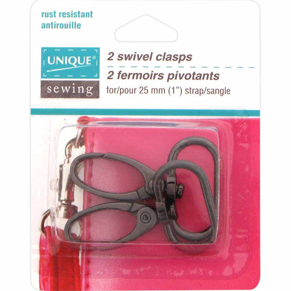 Metal Swivel Clasps/Hooks GUNMETAL 1"