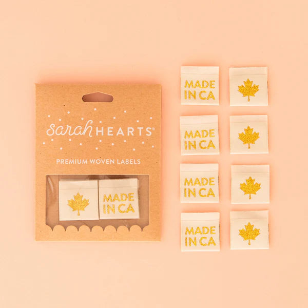 Sarah Hearts Labels - Made in Canada Gold