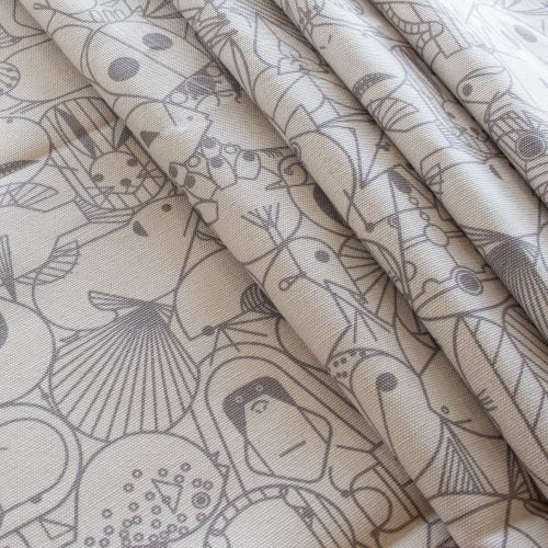Organic Canvas COTTON - 48/50" CANVAS - End Papers FOG - Birch Organic Fabrics (1/2 yard)