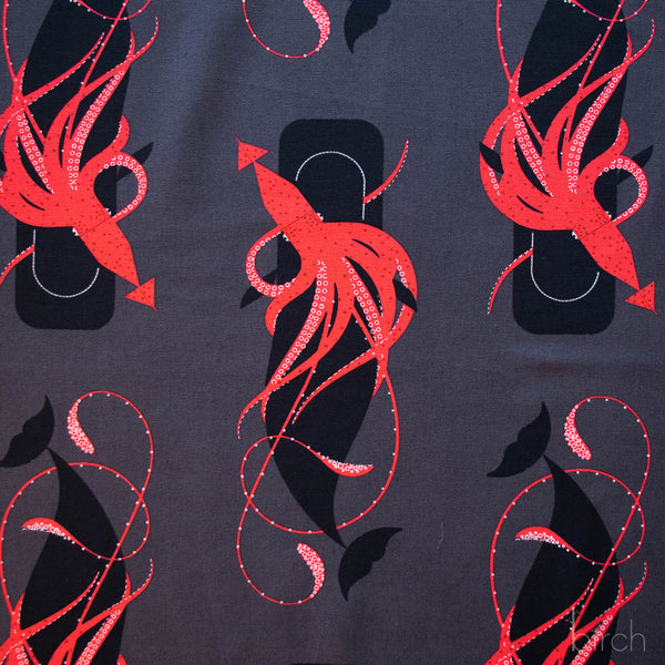 Organic Canvas COTTON - 48/50" CANVAS - Charley Harper Iconic - Squid And Whale - Birch Organic Fabrics (1/2 yard)