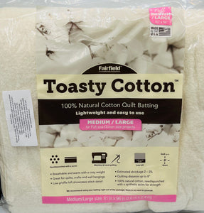 Toasty Cotton Batting FULL Large/medium 81" x 96"