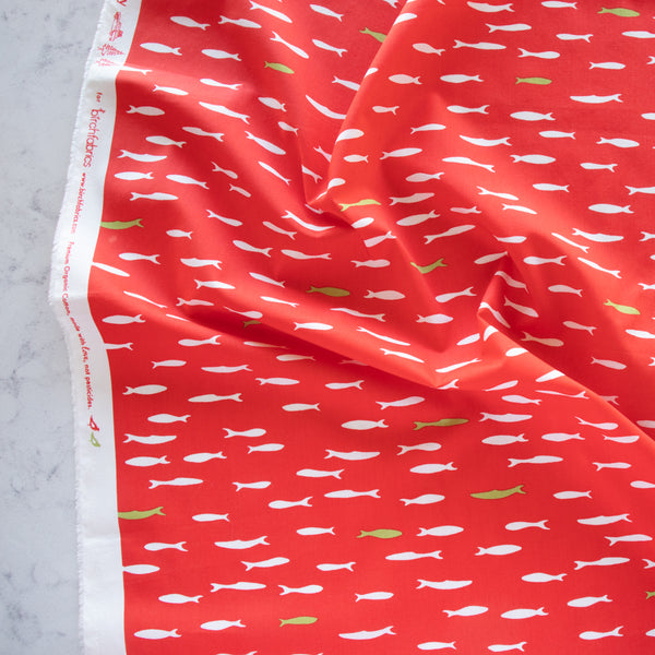 ORGANIC COTTON - Camp Holiday New School Red Tide by JayCyn