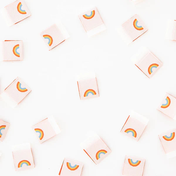 Sarah Hearts Labels - Mini Rainbow Woven Labels