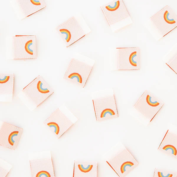 Sarah Hearts Labels - Mini Rainbow Woven Labels