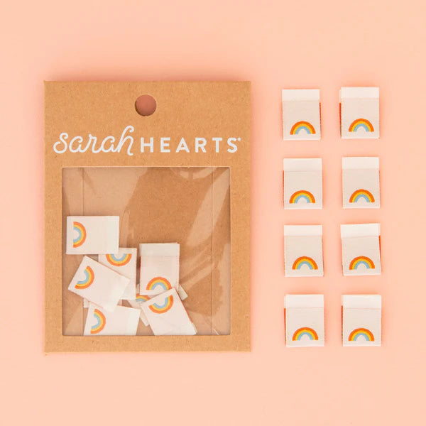 Sarah Hearts Labels - Mini Rainbow Woven Labels