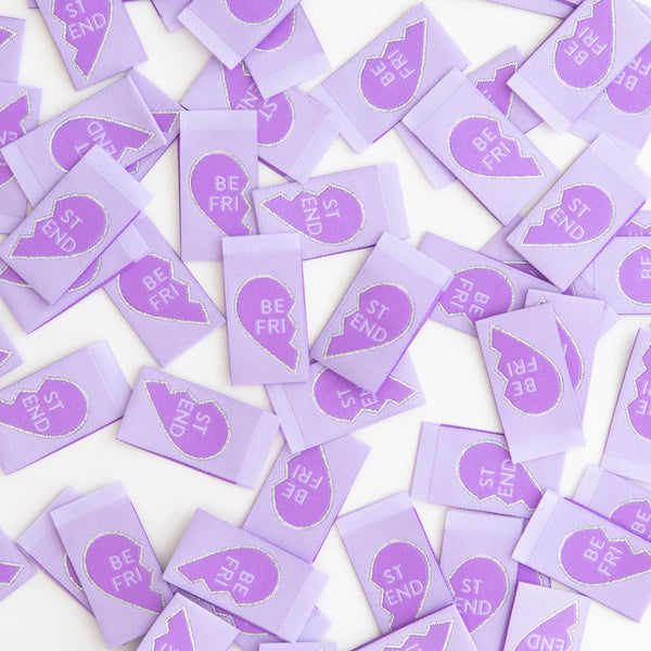 Sarah Hearts Labels - Best Friend Friendship Heart Purple