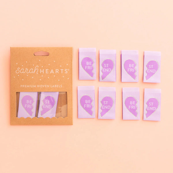 Sarah Hearts Labels - Best Friend Friendship Heart Purple