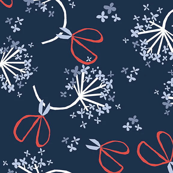 Organic Canvas COTTON - CANVAS - Monaluna Organic - Hydrangea - (1/2 yard)