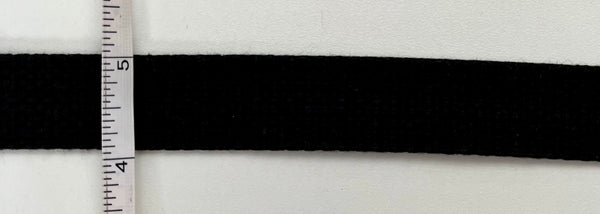 Webbing - 100% Cotton Webbing 1" BLACK (1/2 yard increments)