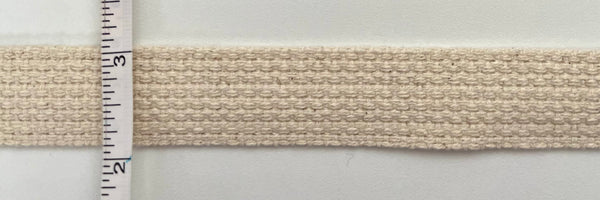 Webbing - 100% Cotton Webbing 1" BEIGE (1/2 yard increments)