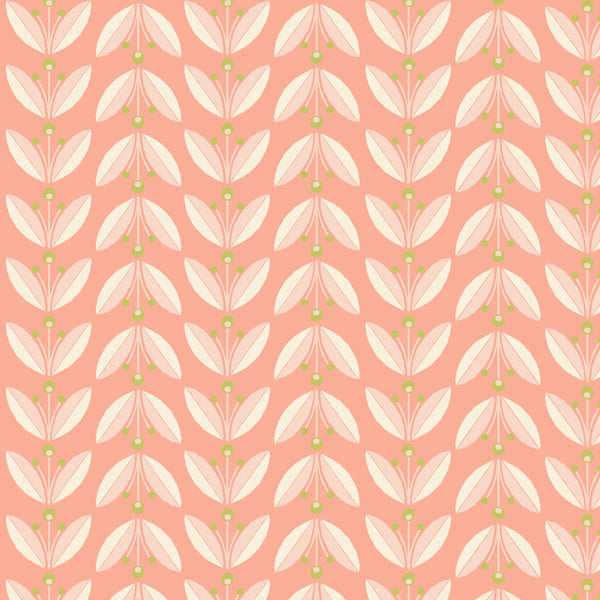 Organic Canvas COTTON - CANVAS - Monaluna Organic - Lingonberries BLUSH - (1/2 yard)