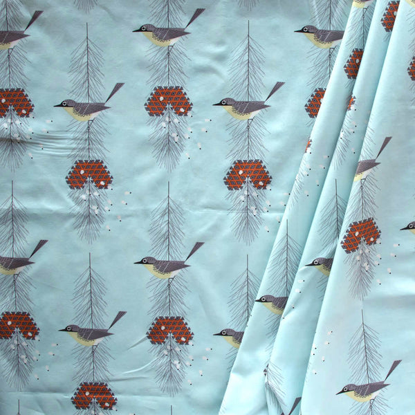 ORGANIC COTTON - Charley Harper - Kirtland Warbler - Birch Organic Fabric