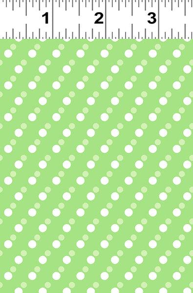 COTTON - Janey Dot dot dot on Light Green - Clothworks