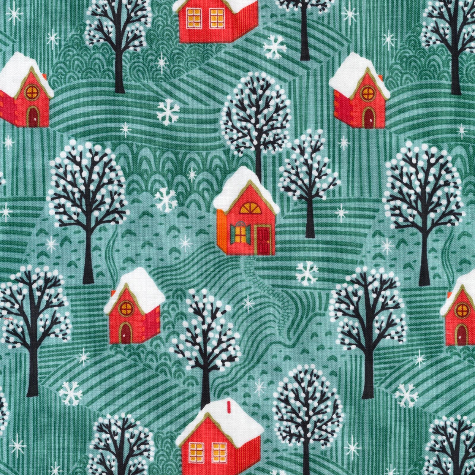 ORGANIC COTTON - Cloud 9 fabrics - Winter Wonderland - Cozy Christmas - Helen Bowler