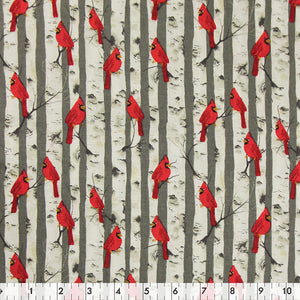 COTTON - Fabric Creations - Small Cardinal in Birches