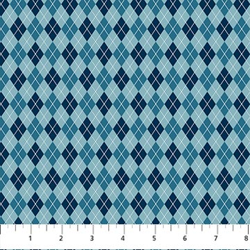 COTTON - Northcott - Hole In One - Teal Navy Small Argyle