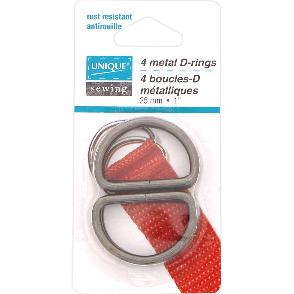 Metal D-Rings GUNMETAL 1"