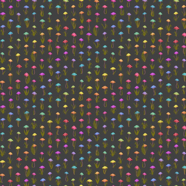 COTTON - Andover - Color Wheel Mushroom Parade - NIGHT - Alison Glass