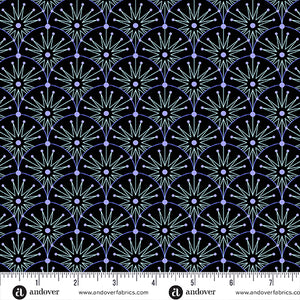 COTTON - Andover - Century Prints Deco Frost Winter Clamshells - Black Ice  - Giucy Giuce