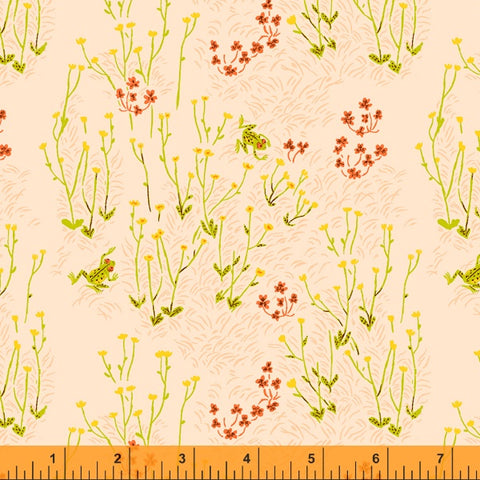 COTTON - Heather Ross - West Hill - Tall Buttercups - Palest Pink