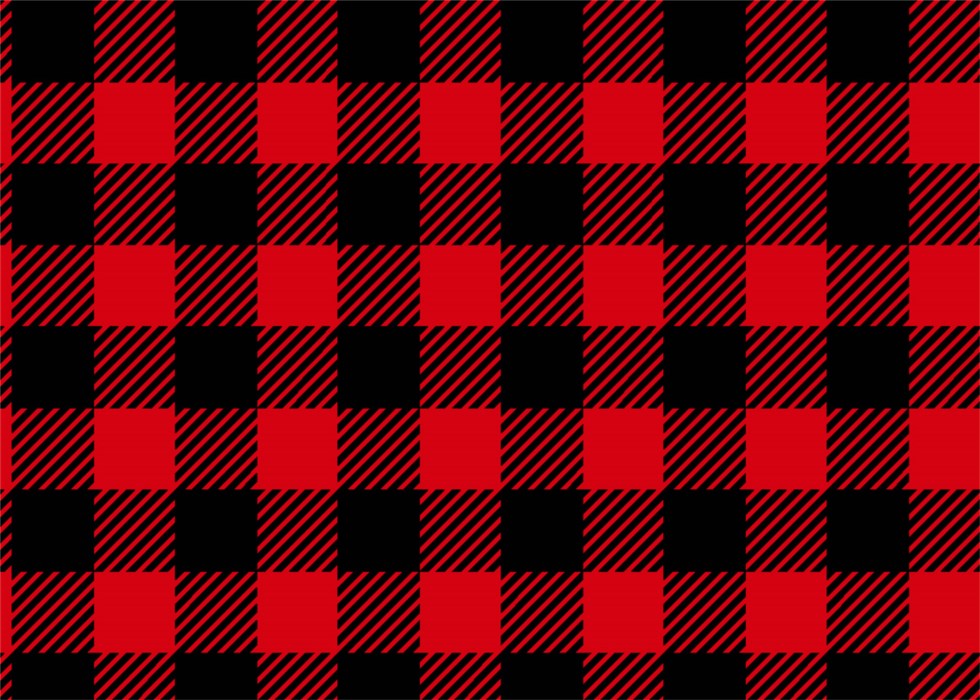 COTTON - Robert Kaufman -  PURELY CANADIAN EH: UNDER THE NORTHERN LIGHTS - Red Black Check - Crimson