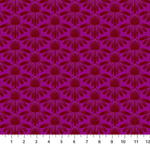 COTTON - Anna Maria Textiles - Indelible - Coneflower - Magenta
