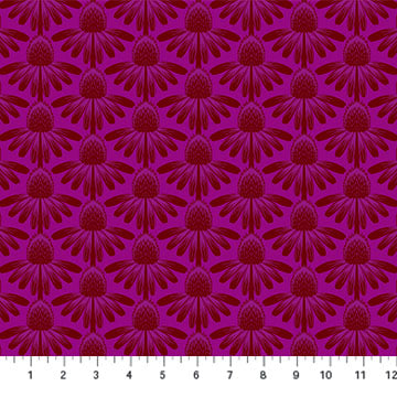 COTTON - Anna Maria Textiles - Indelible - Coneflower - Magenta