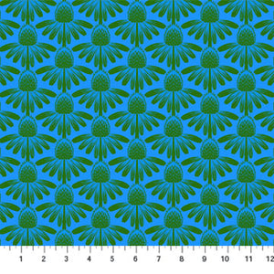 COTTON - Anna Maria Textiles - Indelible - Coneflower - Pool