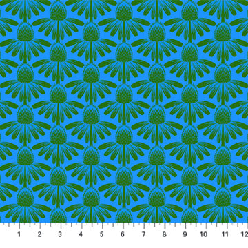 COTTON - Anna Maria Textiles - Indelible - Coneflower - Pool