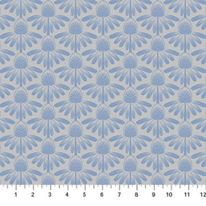 COTTON - Anna Maria Textiles - Indelible - Coneflower - SKY