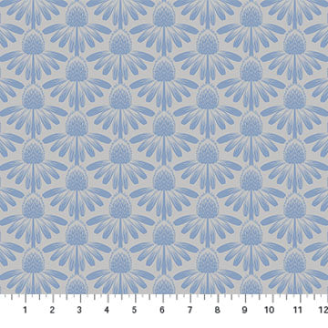 COTTON - Anna Maria Textiles - Indelible - Coneflower - SKY