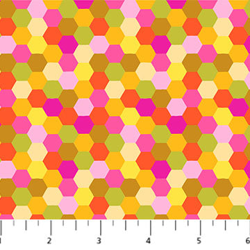 COTTON - Anna Maria Textiles - Piecework - Citrus Hexagons