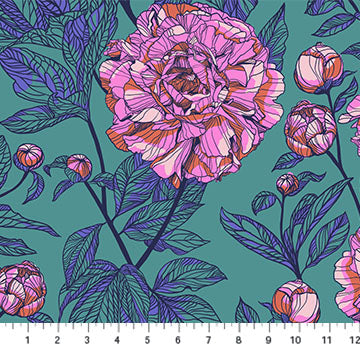 WIDEBACK COTTON - 100% cotton - 108" wide - Indelible - Jade - Peony by Anna Maria Textiles (1/2 yard)