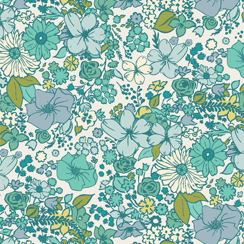 COTTON - Art Gallery Fabrics - Bloomcore - Fashion Scent - Lagoon