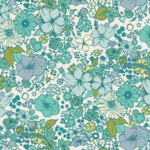 COTTON - Art Gallery Fabrics - Bloomcore - Fashion Scent - Lagoon