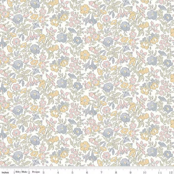 COTTON - Liberty Fabrics - Flower Show Pebble Mamie Flower A