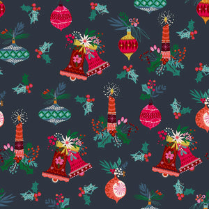 COTTON - Dashwood Studios - Candy Cane Christmas - Bells and Candles