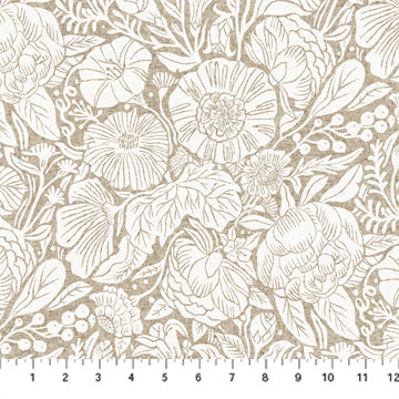 COTTON - FIGO fabrics - In The Dawn 55% linen/45% cotton - Large Flowers