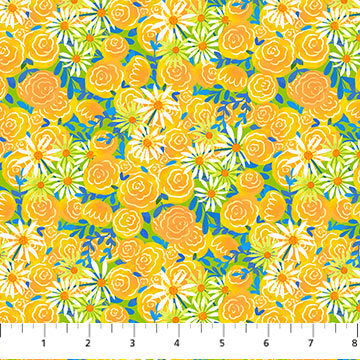 COTTON - Northcott - Quilt Retreat - Yellow Roses