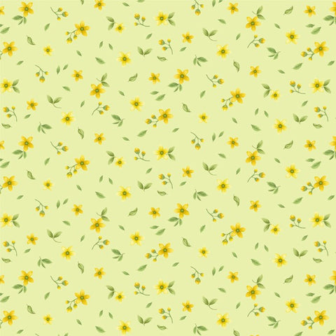 COTTON - Timeless Treasures - Lemon Bouquet - Tiny lemon floral - leaf