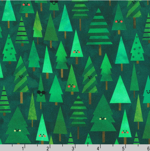 COTTON - Robert Kaufman - Campground Critters - Trees Night