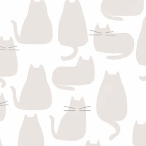 COTTON - Andover - Whiskers and Dash Cats in Haze - Sarah Golden L1