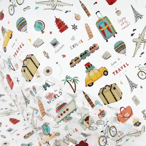 Travel Time - Clear TPU Vinyl Roll 12” x 52”