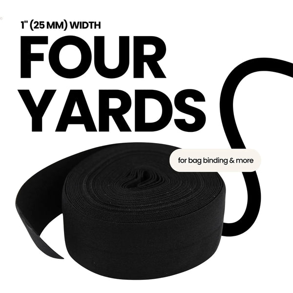 FOE - Fold Over Elastic - 4 yds per package - BLACK