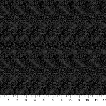 COTTON - Northcott - Simply Neutral 2 Gray/Black Hexagon Geo