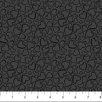 COTTON - Patrick Lose - Basically Black and White 2 - Black Doodle Hearts