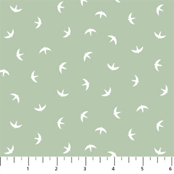 COTTON - FIGO fabrics - Splendor Birds - Sage