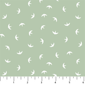 COTTON - FIGO fabrics - Splendor Birds - Sage